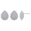 14K White Gold 2/3Ct Pear Shaped Stud Earrings