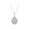14K White Gold 1/2Ct Pear Shaped Cluster Pendant