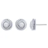 14K White Gold 1/3Ct Spiral Diamond Stud Earrings