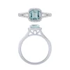 14K White Gold 1.25Ct Topaz /0.20Ctrd Diamond Halo Ring