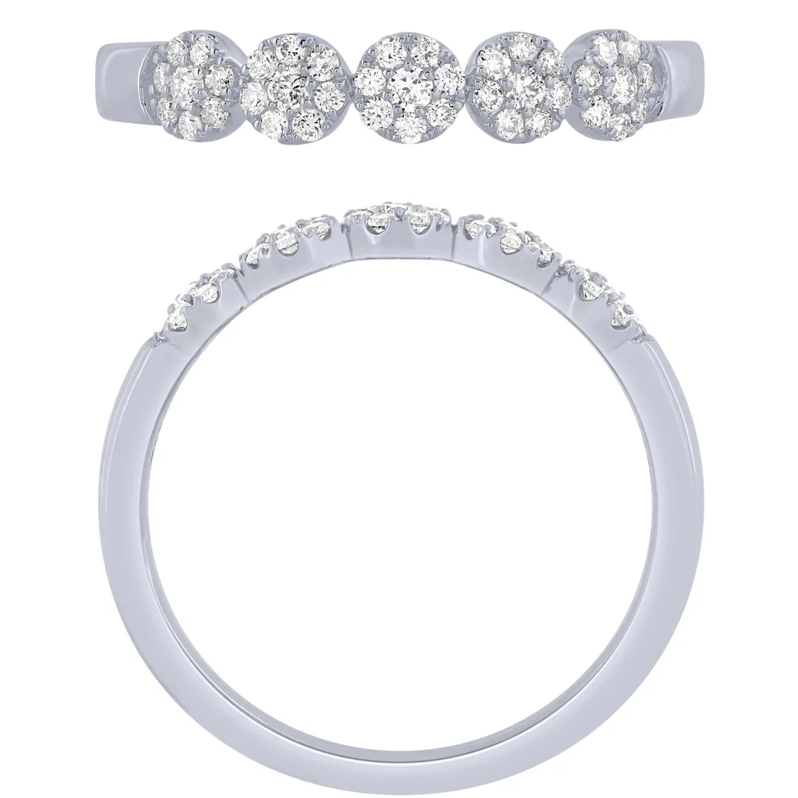 14K White Gold 1/4Ctw Diamond Halo Band