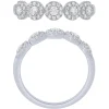 14K White Gold 1/2Ctw Halo Diamond Band
