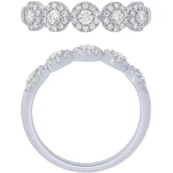 14K White Gold 1/2Ctw Halo Diamond Band
