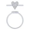 14K White Gold 0.13Ctw Pava Heart Ring