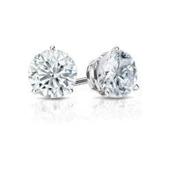 14K White Gold Solitaire Martini Set Diamond Earrings