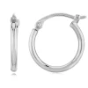 14K White Gold 1.5X12mm S/D Hoop Earrings