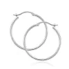 14K White Gold 1.5X20mm S/D Hoop Earrings