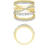14K Yellow Gold Diamond Layered Ring