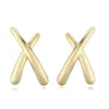 14K Yellow Gold Ex-Sm. "X" Earrings