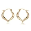 14K Yellow Gold Heart Shape Hoop Earrings