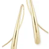 14K Yellow Gold Long T/Drop H/Wire Earrings