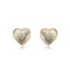 14K Yellow Gold Md B/Cut Heart Earrings