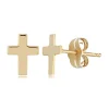 14K Yellow Gold Med Plain Cross Earrings