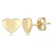 14K Yellow Gold 8mm Flat Heart Stud Earrings