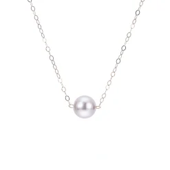 14K Yellow Gold 6mm Premium Start- Her-Pearl Necklace