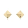 14K Yellow Gold 6mm Pyramid Post Earrings