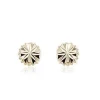 14K Yellow Gold Rd Fncy Cut Button Earrings