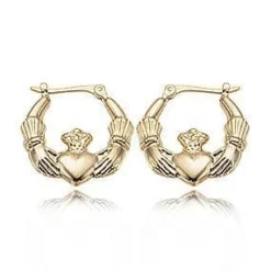 14K Yellow Gold Sm. Claddagh Sd Earrings