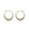 14K Yellow Gold Sm. Diamond Cut Hoop Sd Earrings