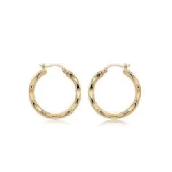 14K Yellow Gold Sm. Fancy Hoop Sd Earrings