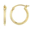 14K Yellow Gold 1.5X12mm S/D Hoop Earrings