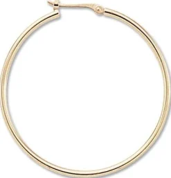 14K Yellow Gold 1.5X30mm S/D Hoop Earrings