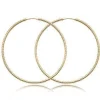 14K Yellow Gold 1.8X50mm Twist Tubing Earrings