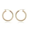 14K Yellow Gold 3X25mm Twist Tube Earrings