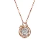 14KG 0.05Ctw Fluttering Diamond Moon & Stars Pendant