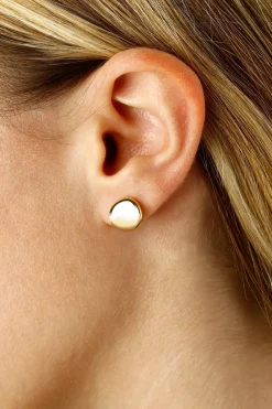 14KG 10mm Dapped Disk Earrings