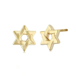 14KG Sm.all Star Of David W/Post Earrings