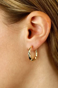 14KG Wavy Shell S/D Earrings