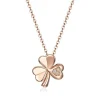 14KRG 0.01Ct Shamrock Pendant