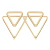 14KY Double Open Triangle Earrings