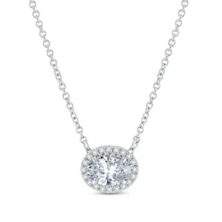 Lab Grown Diamond 1 1/2 Carat Halo Pendant