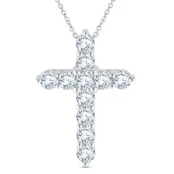 Lab Grown Diamond 2 Carat Cross Pendant