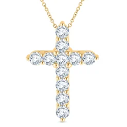 Lab Grown Diamond 2 Carat Cross Pendant