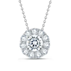 Lab Grown Diamond 3/4 Carat Halo Pendant