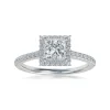 Lab Grown Diamond Halo Engagement Ring