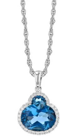 London Blue Topaz And Diamond Pendant