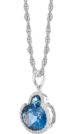 London Blue Topaz And Diamond Pendant