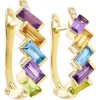 Mixed Gemstone Huggie Earrings