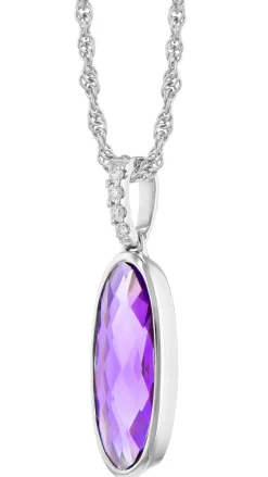 Purple Amethyst And Diamond Pendant