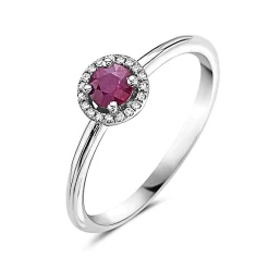 Ruby And Diamond Halo Ring