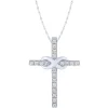 Sterling Silver 1/5Ctw Cross Pendant