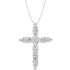 Sterling Silver 1/4Ctw Dia Cross Pendant
