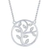 Sterling Silver 0.10Ctw Diamond Tree Of Life Pendant