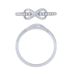 Sterling Silver 0.12Ctw Diamond Infinity Ring