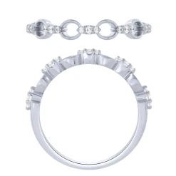 Sterling Silver 1/10Ctw Diamond Stckable Ring
