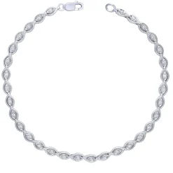 Sterling Silver 1/4Ctw Diamond Fashion Bracelet